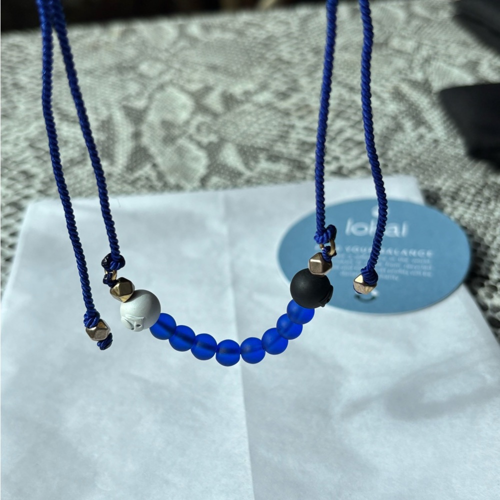 Lokai Glass Bead Necklace, Royal blue, brand new in bag